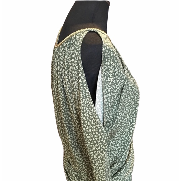 MICHAEL Michael KORS Floral Open Shoulder Blouse, Green, Small, Medium - Picture 3 of 8